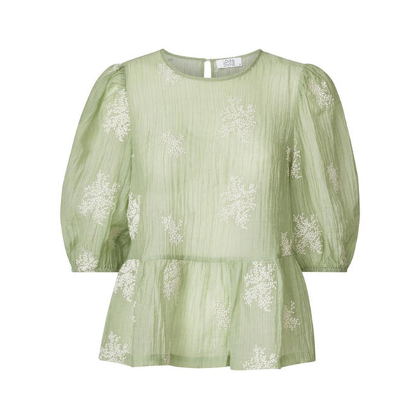 LOVE & DIVINE love1155 skjorte bluse - pale green/creme