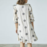 LOVE & DIVINE love1235-1 kjole - bamboo/ black flower