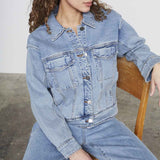 LOVE & DIVINE love1304 denim jakke - blå