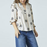 LOVE & DIVINE love1347 bluse - bamboo/ black flower