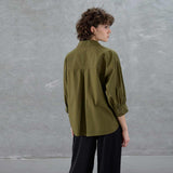 LOVE & DIVINE love1604-4 skjorte - Dark Olive/Emb.