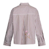 LOVE & DIVINE love1555-3 Skjorte - Brown/Cream Stripes Emb.