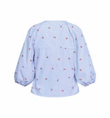 LOVE & DIVINE love1597-1 bluse - Blue Check/ cherry
