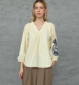 LOVE & DIVINE love1597 bluse - Straw Stripes