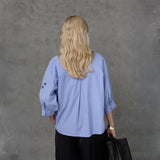 LOVE & DIVINE love1604-4 Skjorte - Ice Blue/Emb.