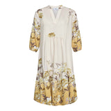 LOVE & DIVINE love958-10 kjole - yellow brown flower