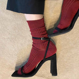 MRS. HOSIERY Silky Classic strømper - burgundy