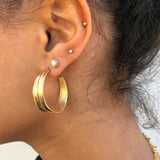 PICO Olive stud øreringe - guld