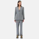 GANNI W0110 Future Melange Twill Suiting Zip bukser - phantom grå