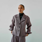PROEM PARADES Donna Wool Blazer - Black/Light Camel