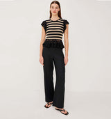 RAILS Coen top - black oat stripe
