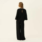 RUE DE TOKYO Simako crepe bluse - sort