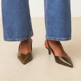 RIVECOUR 417 slingback sko - Khaki