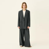 RUE DE TOKYO Papina wool bukser - grey pinstripe