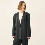 RUE DE TOKYO Cica wool blazer - grey pinstripe