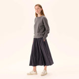 RUE DE TOKYO Pilar Striped Tencel nederdel - Dark Navy Stripe