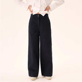 RUE DE TOKYO Plum faded twill bukser - Dark Navy