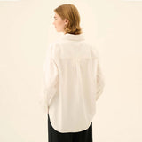RUE DE TOKYO Sally Solid Oxford skjorte - hvid