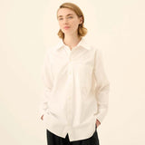 RUE DE TOKYO Sally Solid Oxford skjorte - hvid