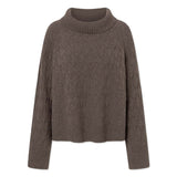 RUE DE TOKYO Kimiko Merino Cashmere strik - dark brown melange