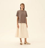 RUE DE TOKYO Trish light cotton jersey t-shirt - Taupe