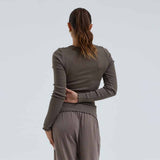 SEAMLESS BASIC Wooly long sleeve bluse - Fungi