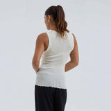 SEAMLESS BASIC Wooly tank uld top - off white