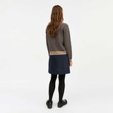 SKALL STUDIO Cameron jumper strik - Brown/Navy stripe