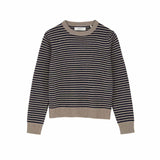 SKALL STUDIO Cameron jumper strik - Brown/Navy stripe