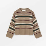 SKALL STUDIO Stribet Cannes Jumper - Light brown/Green/Wine stripe