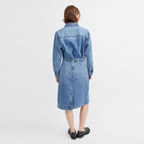 SKALL STUDIO Millington denim skjorte - worn mid blue