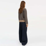 SKALL STUDIO Senna merino cardigan - brun/navy striber