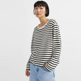 SKALL STUDIO Loui oversized bluse - dark navy/hvid