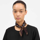 SKALL STUDIO Skall floral scarf 55x55 tørklæde - Dark brown