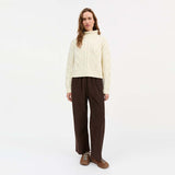 SKALL STUDIO Jasmine bukser - dark brown fløjl