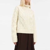 SKALL STUDIO White sun O-neck jumper strik - ecru