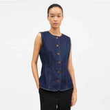 SKALL STUDIO Tammy denim vest - Indigo blue