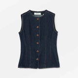 SKALL STUDIO Tammy denim vest - Indigo blue