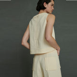 SOEUR Pampa top - creme