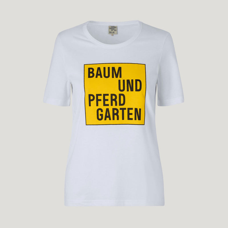 BAUM und PFERDGARTEN Jawa t-shirt - hvid med Lucent Yellow logo