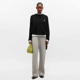 GANNI A1070070 Future Wool Knit Crewneck strik - sort