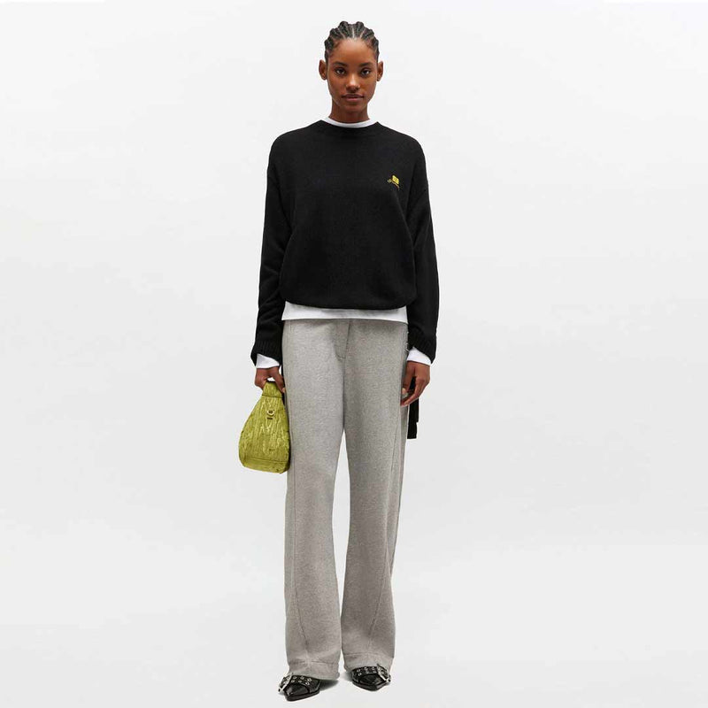 GANNI A1070070 Future Wool Knit Crewneck strik - sort