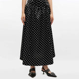 GANNI A1090065 Printed Double Satin Corset nederdel - sort