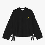 GANNI A1070070 Future Wool Knit Crewneck strik - sort