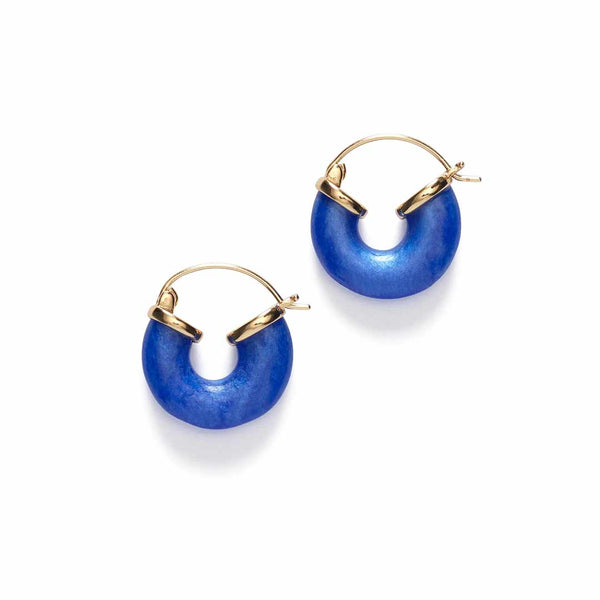 ANNI LU Petit Swell Hoop øreringe - deep blue