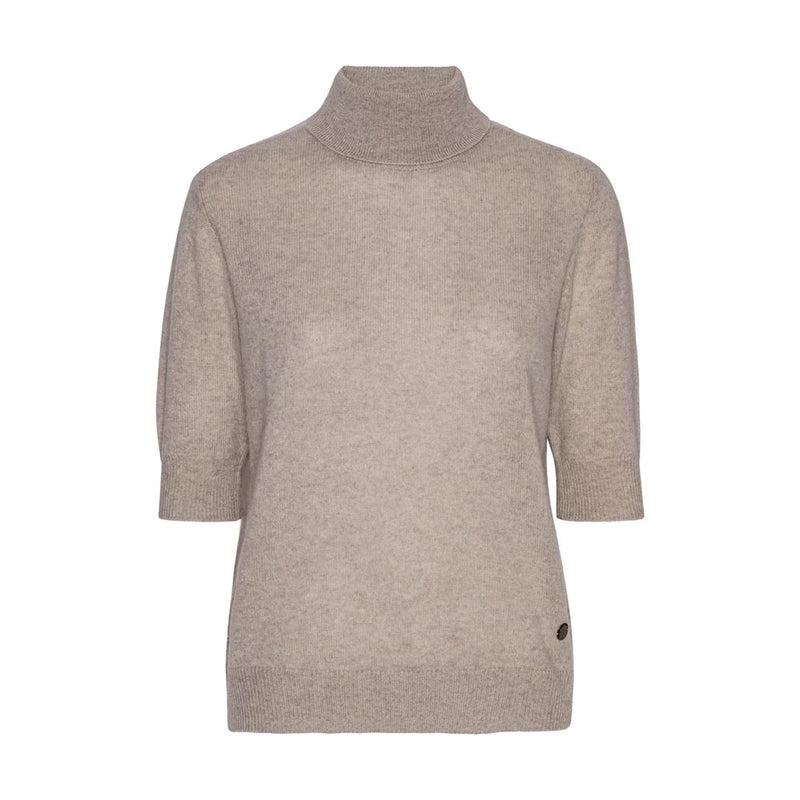 BETA STUDIOS Jamaica Lady Sleeve High Neck cashmere strik - sand