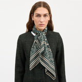 SKALL STUDIO Skall Classic Tørklæde 90x90 - Dark Green/Brown