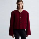 BIRROT Lay4 Cropped jakke - Burgundy