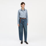 SKALL STUDIO Fauna Skjorte - Blue/Black/White Stripe