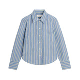SKALL STUDIO Fauna Skjorte - Blue/Black/White Stripe